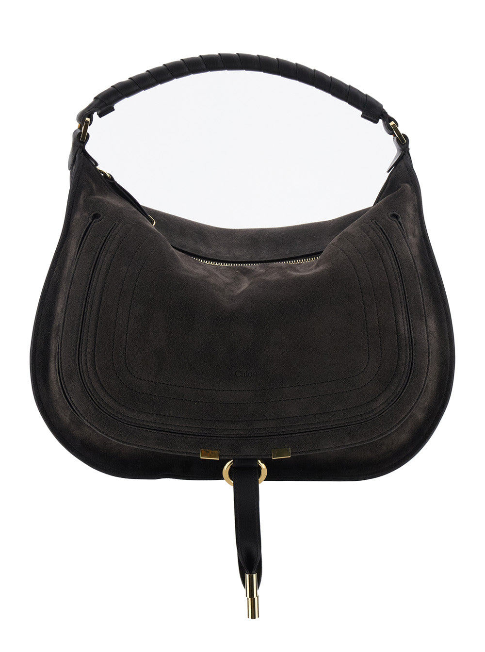 Brown Shoulder Bag Marcie Medium in Suede for Women Leather