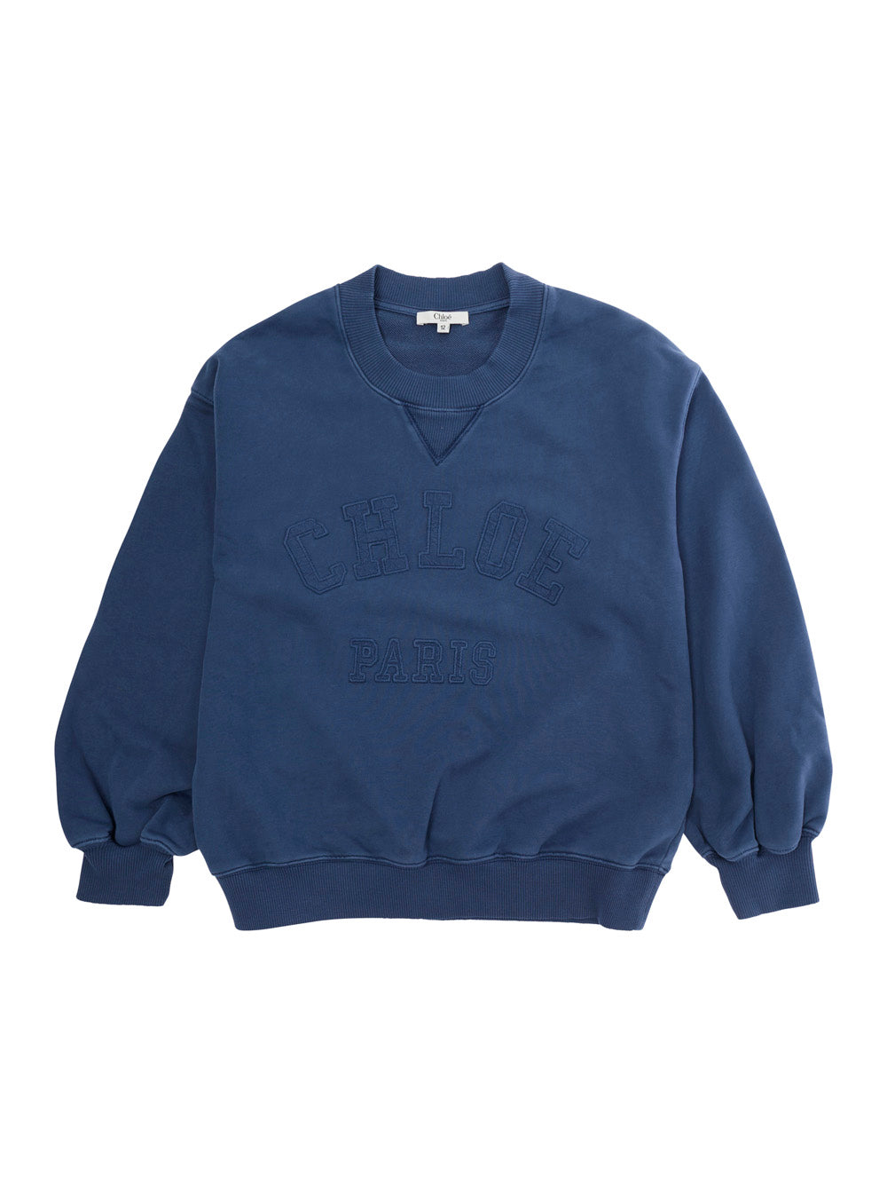 Crewneck Sweatshirt with Logo Printed on the Front in Blue Cotton for Girls Blu Sweatshirts