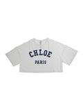 White Cotton Logo Crop T-Shirt for Girls Tshirts And Polo Shirts