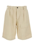 Shorts LINO with Side Pockets Beige in Linen Men And Bermuda