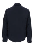 Blue Jacket with Classic Collar and Logo Plate on Sleeve in Tech Fabric for Men Blu Polyamide Outerwear