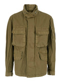 Jackets 50 FILI WAX FIELD Green with Front Closure and Cotton Polyamide Pockets for Men Outerwear