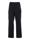 C.P. COMPANY Black Cargo Pants with Logo Plate on the Side and Two Front Pockets for Men Cotton Trousers