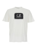 White Crew Neck T-Shirt with Logo on Front for Men Cotton Tshirts And Polo Shirts