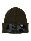 Cap with Google Detail on the Front and Cotton Knit in Green for Men Hats Gloves