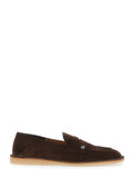 Brown Florio Loafers with DG Logo Detail on the Side in Suede for Men Calf