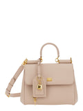 My Sicily Pink Small Handbag with Padlock Detail in Leather for Women Calf Pvc Hand Bags
