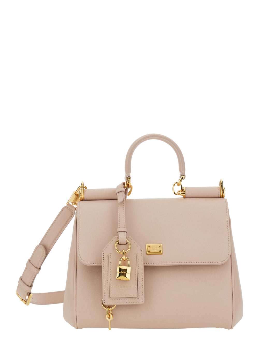 My Sicily Pink Small Handbag with Padlock Detail in Leather for Women Calf Pvc Hand Bags