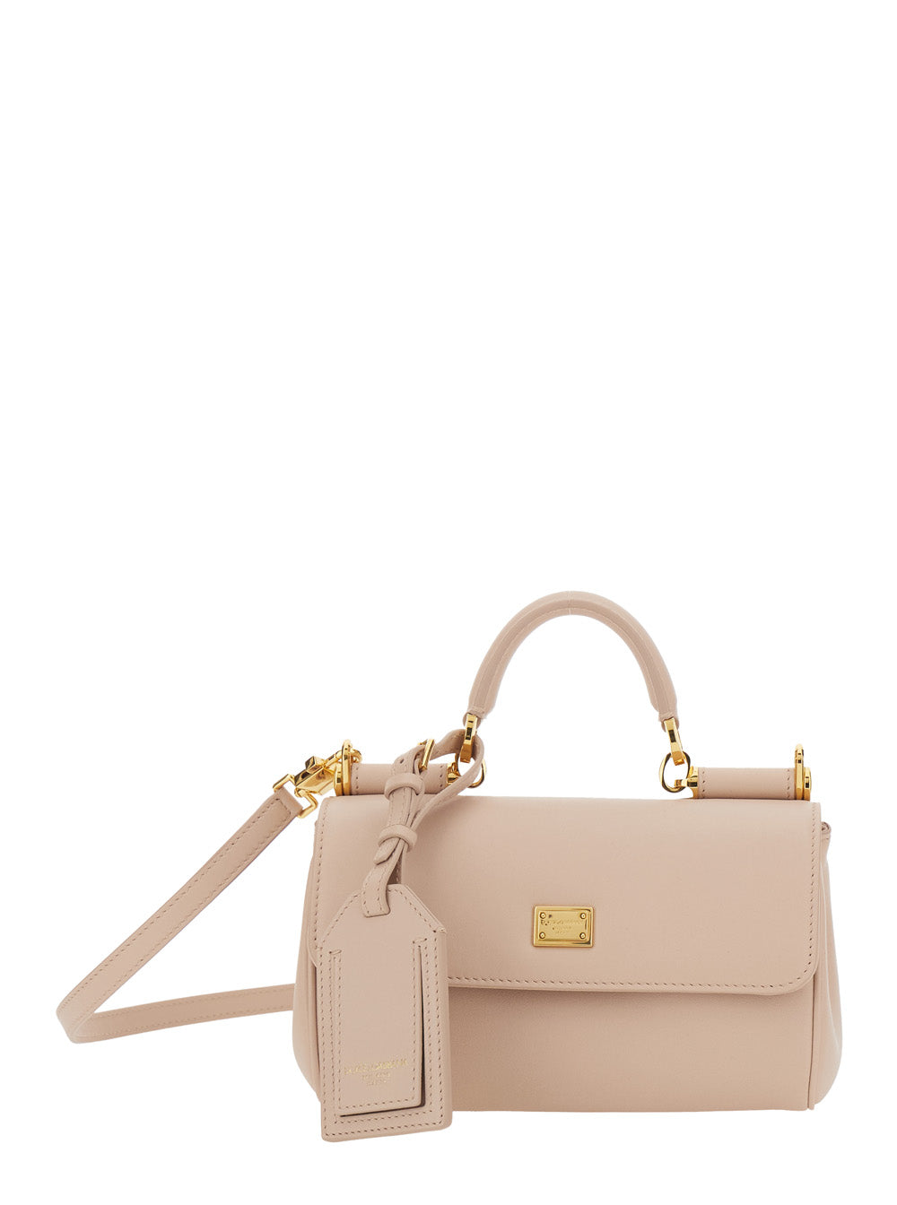 My Sicily Pink Mini Crossbody Bag with Adjustable and Removable Strap in Leather for Women Cotton Calf