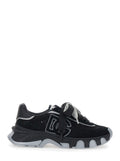 Black Low Top Sneakers with Logo Patch on the Tongue and Lace Panels in Suede Woman Elastane Polyamide Lamb Sheep