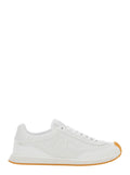 White Low Top Sneakers with Logo Patch on the Tongue and Side in Leather for Men Lamb Sheep