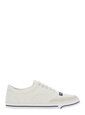 Beige Low Top Sneakers with Logo Patch on the Front in Canvas for Men Lamb Sheep