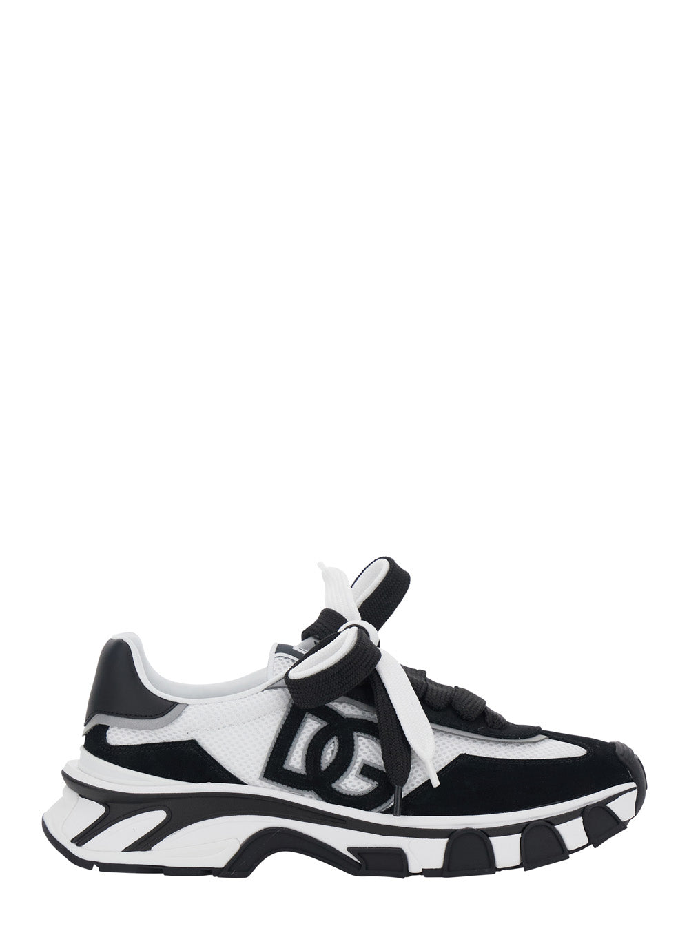 Black Sneakers DG COUTRYROAD with contrasting details. Rubber sole. In leather. Men. Lamb Sheep