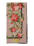 Multicolor Square Silk Scarf with Logo on the Front and Floral All-Over Motif for Women Scarfs Foulards