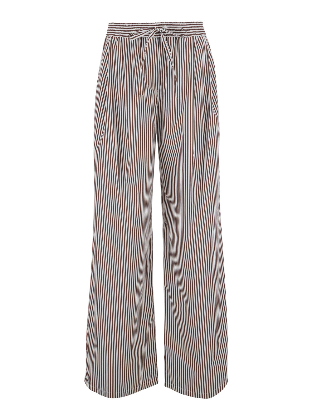 Brown Mens Striped Pants In Tech Fabric Trousers