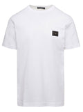 Crew Neck Logo White T-Shirt with Tag for Men Cotton Tshirts And Polo Shirts