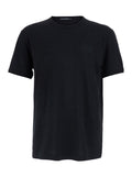Black Crew neck T-Shirt with Logo on the Front in Cotton for Men Tshirts And Polo Shirts