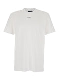 White T-Shirt with Logo on the Front in Cotton for Men Tshirts And Polo Shirts