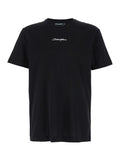 Black T-Shirt with Signature Logo Print in Cotton for Men Tshirts And Polo Shirts