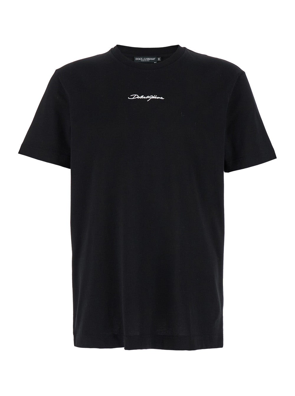Black T-Shirt with Signature Logo Print in Cotton for Men Tshirts And Polo Shirts