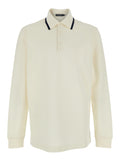 White T-shirt ML PIQUET with classic collar and long sleeves in Tech Fabric men Polyester Tshirts Polo Shirts