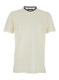 White Crew Neck T-shirt with logo on the front in Tech Fabric men Polyester Tshirts And Polo Shirts