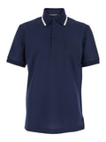 Blue Polo Shirt with Logo on the Front in Tech Fabric for Men Blu Polyester Tshirts And