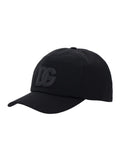 Black Baseball Cap with Front Logo Patch in Cotton for Men Viscose Hats And Gloves