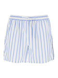 Light Blue Bermuda Shorts with Elasticated Waist and Drawstring All-Over Striped Motif in Cotton for Men