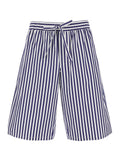 Blue Bermuda Shorts with Striped motif and Elastic Waist In Cotton for Men Blu
