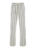 Pants Striped Poplin With Vertical Stripe Design In White-Black For Men White/black Cotton Trousers