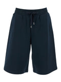 Blue Bermuda Shorts with Elastic Waist and Logo on the Back for Men Blu Cotton