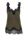 Top MEGAN BIAS CAMIE Green with Thin Silk Straps for Women Tops
