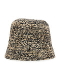 Hat ANDAO White-Black with Straw Details in Womens Fabric White/black And Gloves