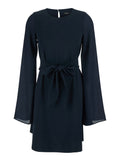 Dress Georgette Sleeves Cady Short With And Cut Blue Women Blu