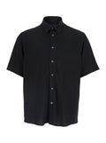 FLUID VISCOSE - Shirt with Collar and Long Sleeves Women Black Blouses