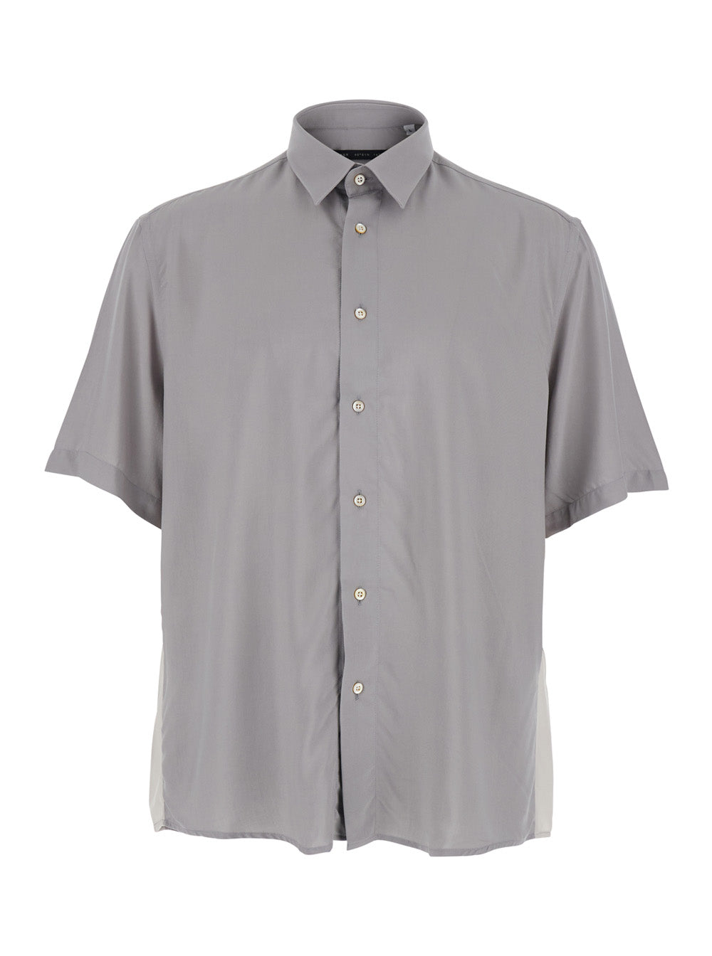 GRAY FLUID VISCOSE - Long Sleeve Shirt with V-Neck Women Grey And Blouses