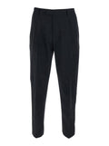 COTTON - Black Pants with Side Pockets in and Wool Blend for Men Virgin Trousers