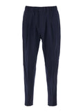 LANA Blue Pants with Side Pockets and Zip Closure in Wool Polyester Blend for Men Blu Trousers