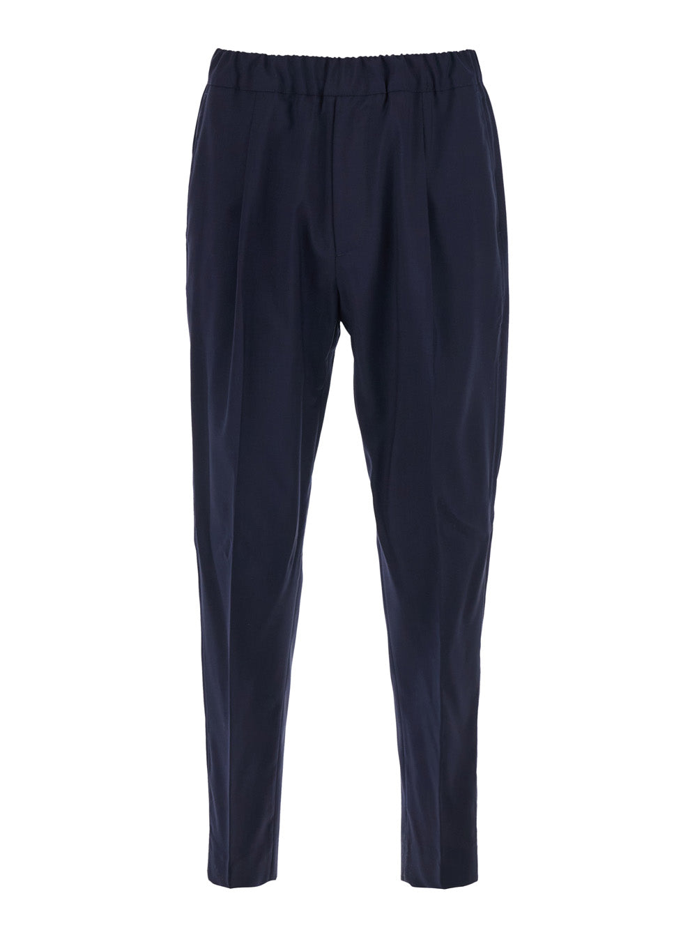 LANA Blue Pants with Side Pockets and Zip Closure in Wool Polyester Blend for Men Blu Trousers