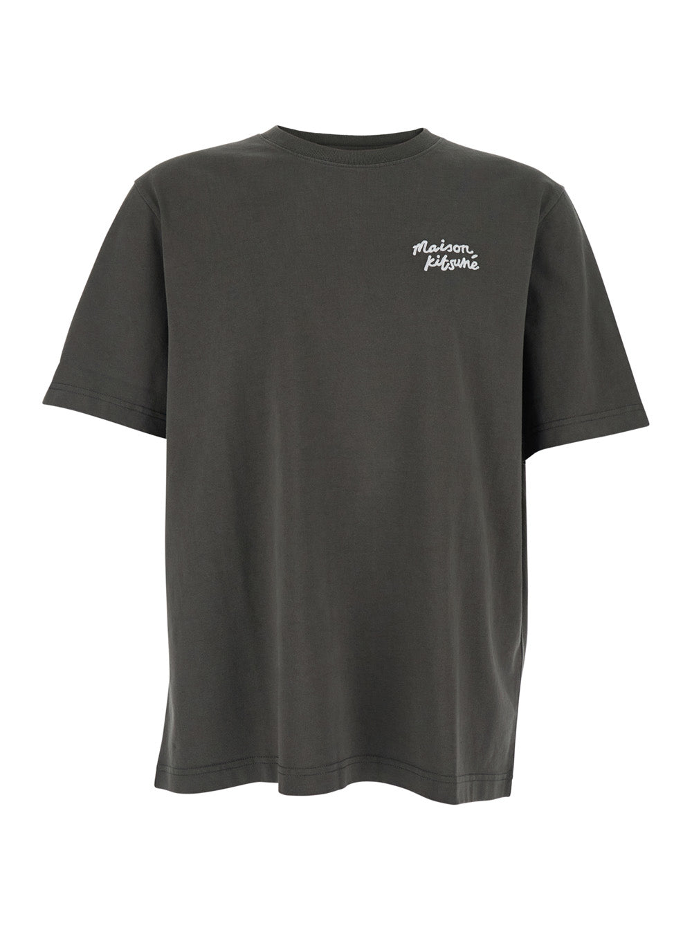 Brown Cotton Crew Neck T-shirt with Logo for Men Organic Tshirts And Polo Shirts
