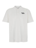 Maison Kitsuné Handwriting Comfort Polo White With Pointed Collar And Logo Print On The Front Organic Cotton For Men Tshirts Shirts