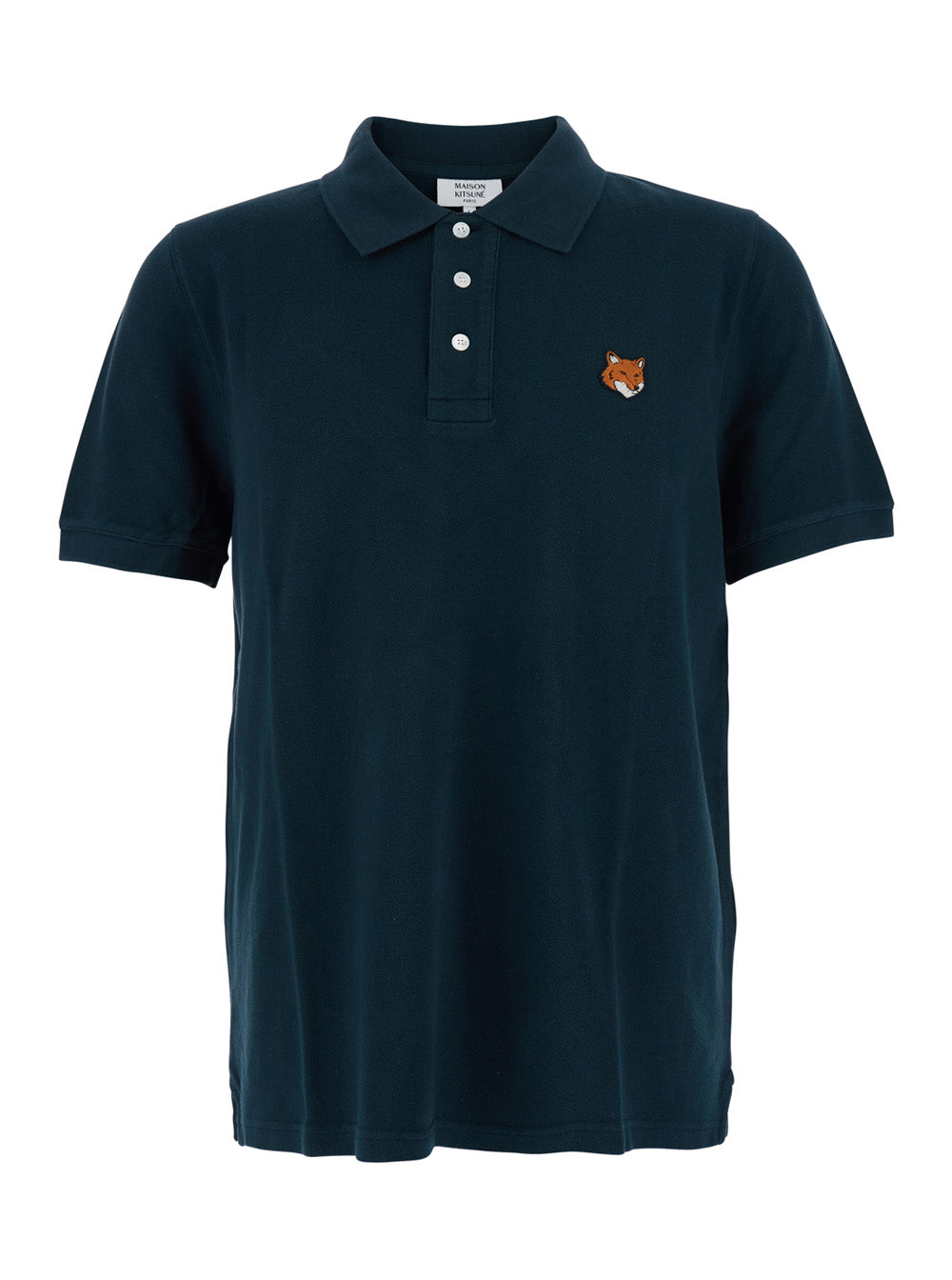 Blue Polo with Classic Collar and Logo Patch on the Front in Cotton for Men Blu Tshirts Shirts