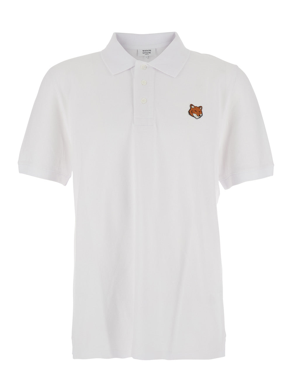 White Polo with Classic Collar and Logo Embroidery on Front for Men Cotton Tshirts Shirts