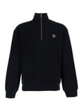 Mens FOX HEAD COMFORT HALF ZIP Black Cotton Sweatshirt with Front Sweatshirts
