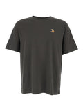 Crew Neck T-shirt with Logo Patch on the Front in Brown Cotton for Men Organic Tshirts And Polo Shirts