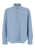 Blue PROFILE FOX REGULAR SHIRT with Classic Collar and Long Sleeves in Cotton for Men Light Blouses