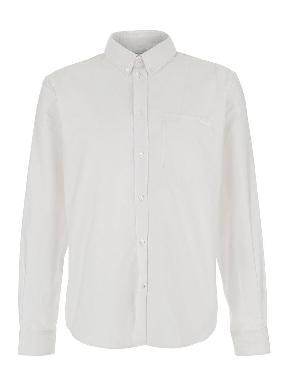 Shirt PROFILE FOX REGULAR with Classic Collar and Long Sleeves in White Cotton for Men Blouses
