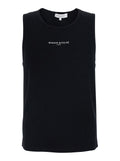 MAISON KITSUNÉ PARIS RIBBED TANK TOP Black Organic Cotton Tops