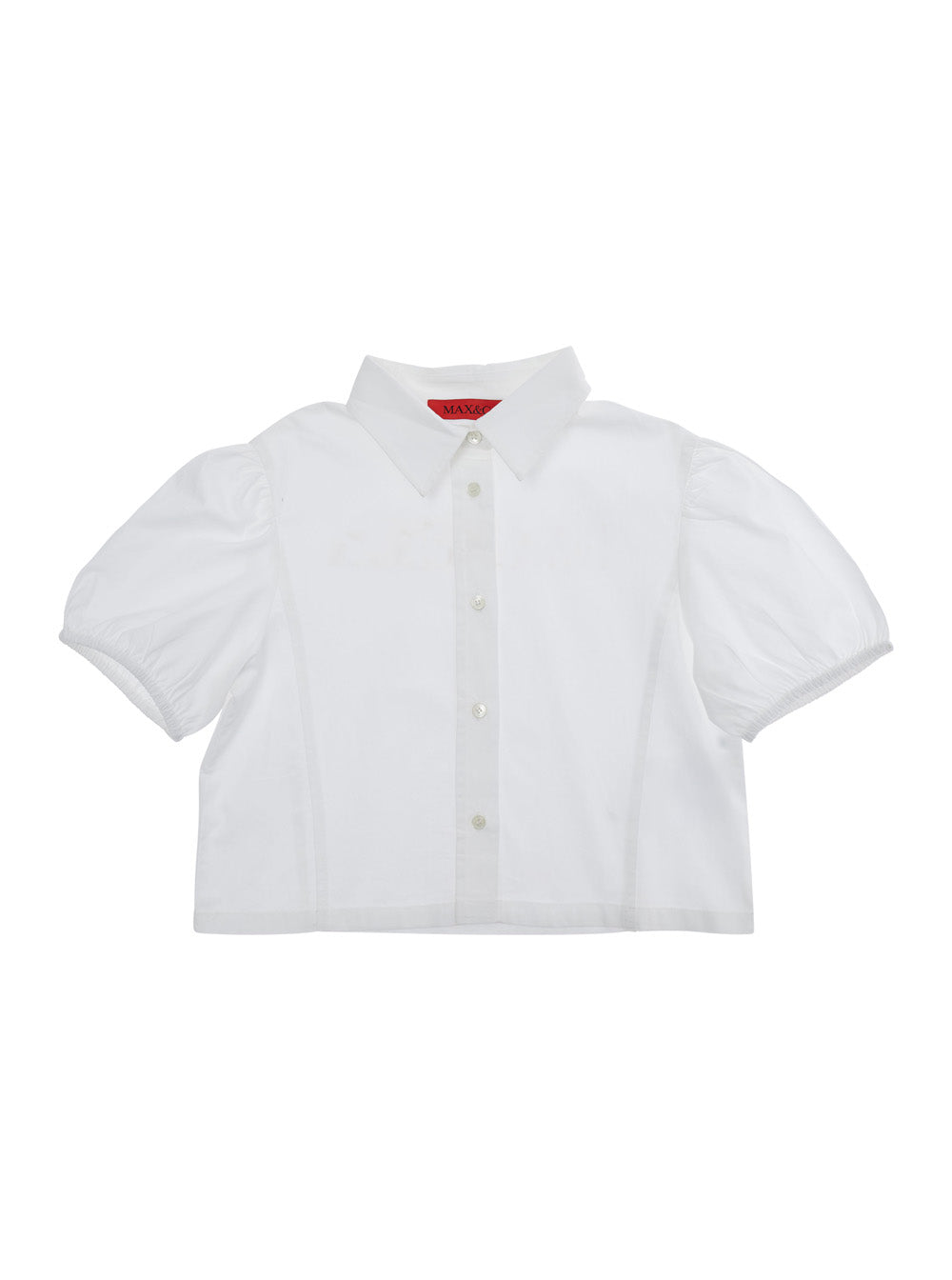 MX0333MX077MAXC17FMX100 - White Shirt with Collar and Long Sleeves Cotton Women Blouses